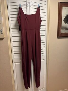 Francesca's Collections Sleeveless Wine Jumpsuit